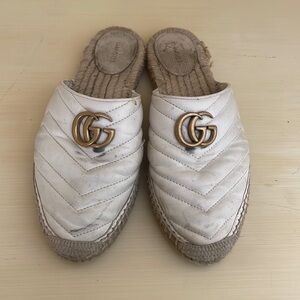 Gucci white mules
